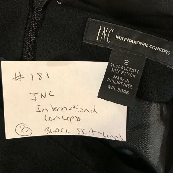 INC International Concepts Black Skirt Size 2 181 - Picture 6 of 6